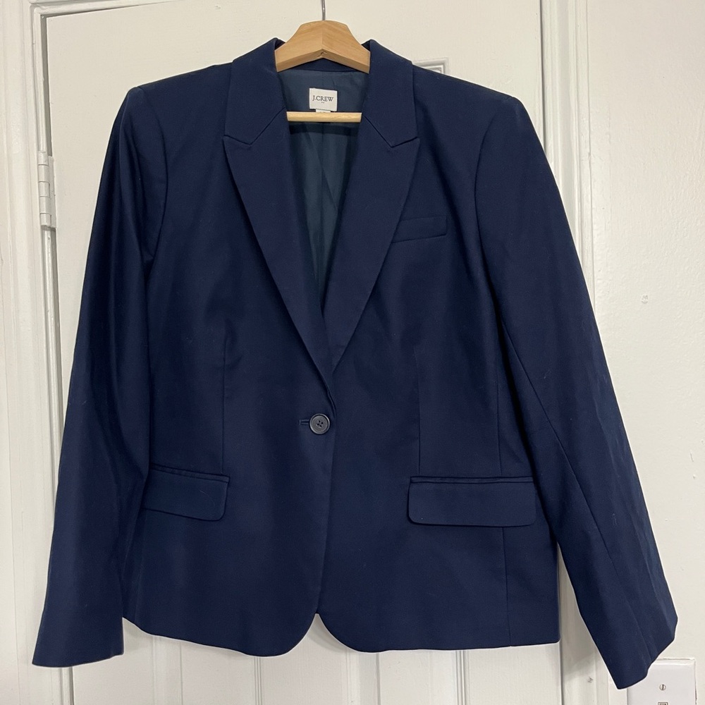 J. Crew Navy Cotton Women’s Blazer